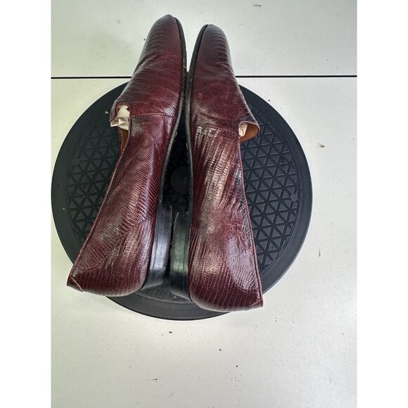 Fratelli Rossetti Men's Burgundy Lizard Skin Tassel Loafer Size 9 Slip On - Picture 4 of 9